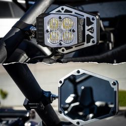 New Baja Design Assault Utv Side Mirror Set Led Squadron Clear With Clamp