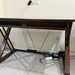MOVING OUT SALE- Glass top with wooden office table