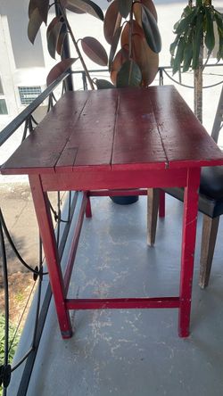 Wood red table