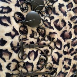 4 Black Candle Holders