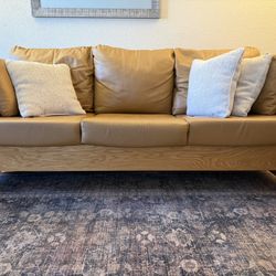 Oak and Leather Couch