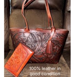 All leather purse and wallet