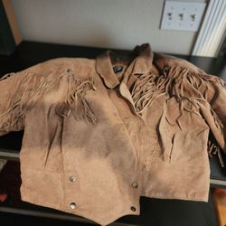 VINTAGE LEATHER FRINGE JACKET