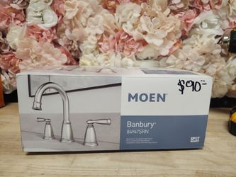MOEN
Banbury 8 in. Widespread Double Handle High-Arc Bathroom Faucet in Spot Resist Brushed Nickel (Valve Included)