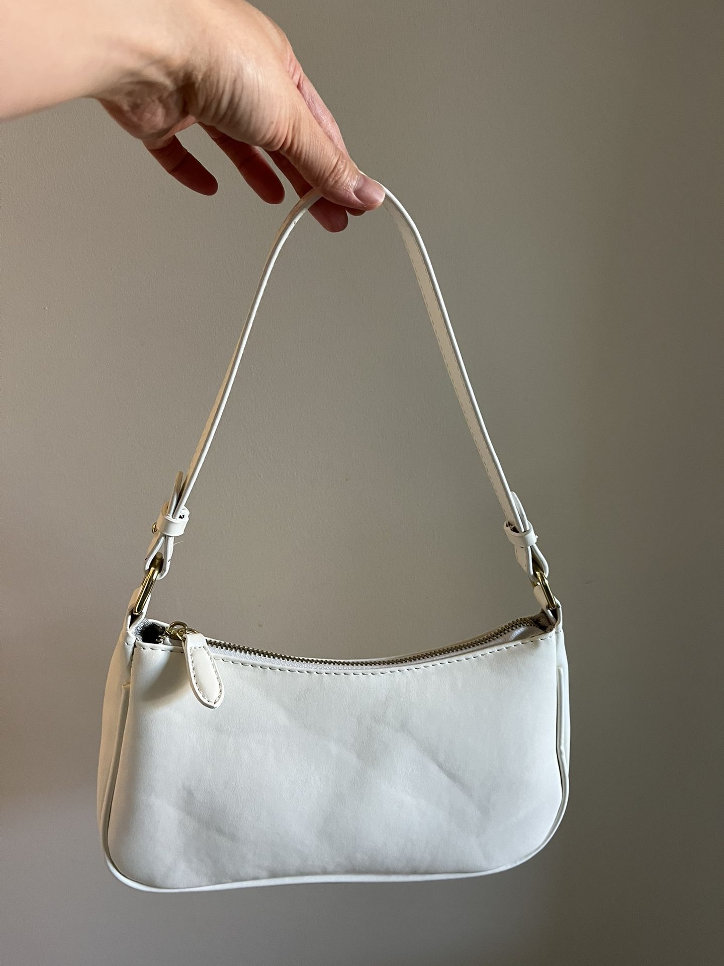 Vegan Leather Hobo Shoulder Bags Ivory