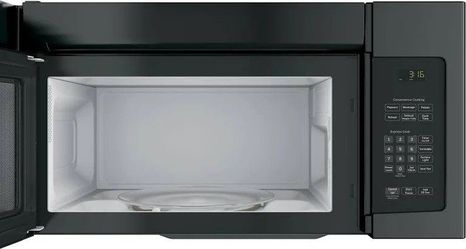 GE (1.6cu.ft.)1,000 watt in black over the range microwave oven.