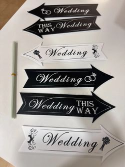 Wedding Directional Arrow Signs - Set of 6