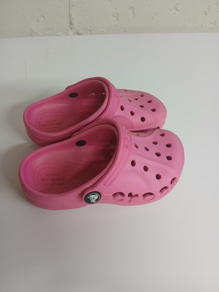 Pink Crocs Girls 10