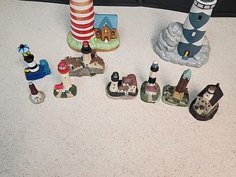 Lot of 10 Lighthouse Figurines