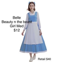 Belle Beauty and the Beast Commoner Costume Dress Disney Girls Medium 8 