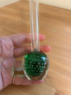 Vintage Controlled Bubble Glass Bud Vase