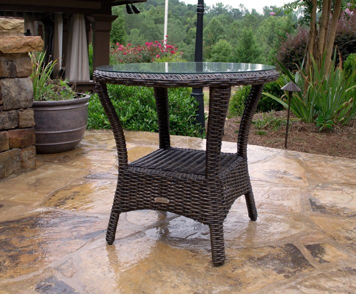 Bayview Wicker Side Table Tortuga Outdoor