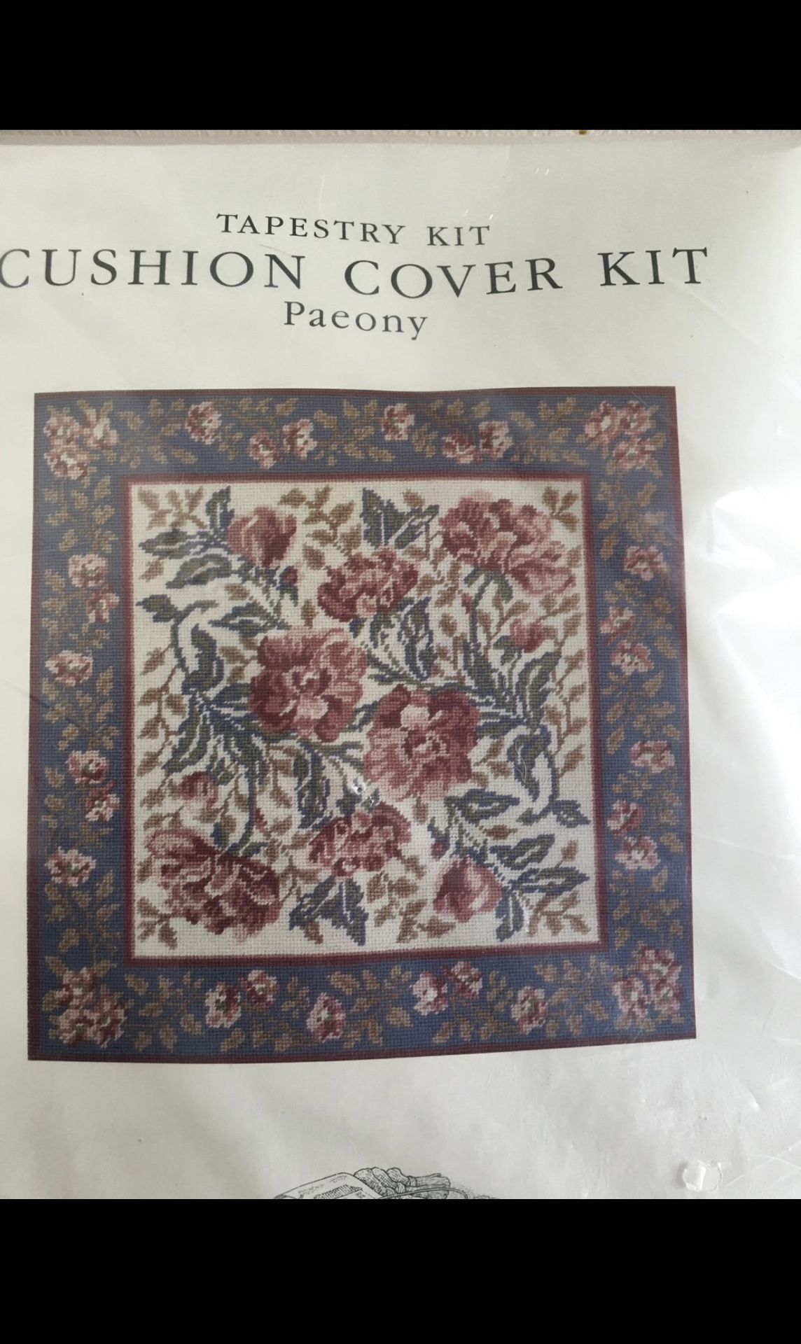 Laura Ashley vintage Homecrafts Tapestry Kit Paeony Floral