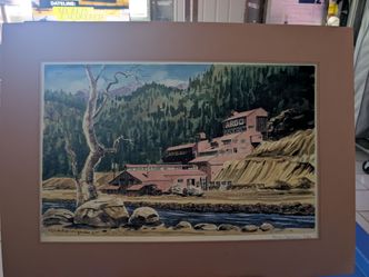 Large watercolor, vintage original