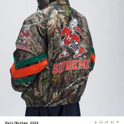 Supreme Mitchell & Ness Hooded Stadium Jacket