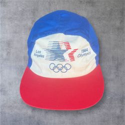 Vtg 1984 Los Angeles Olympics Hat Adidas Painter Cap Action Headwear 80s USA Blue