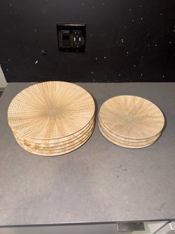 10-Pc Beige Starburst Stoneware Plate Set (11" & 8.5")