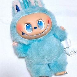 Labubu Big into Energy Vinyl Face toy plush doll keychain Hope blue gift