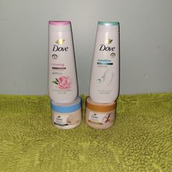 2 Dove Body Scrub 15oz/2 Dove Body Wash 20oz 