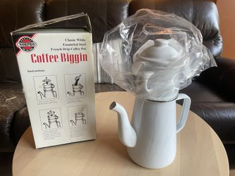 Enameled Steel French Drip Coffee Pot - New In Box