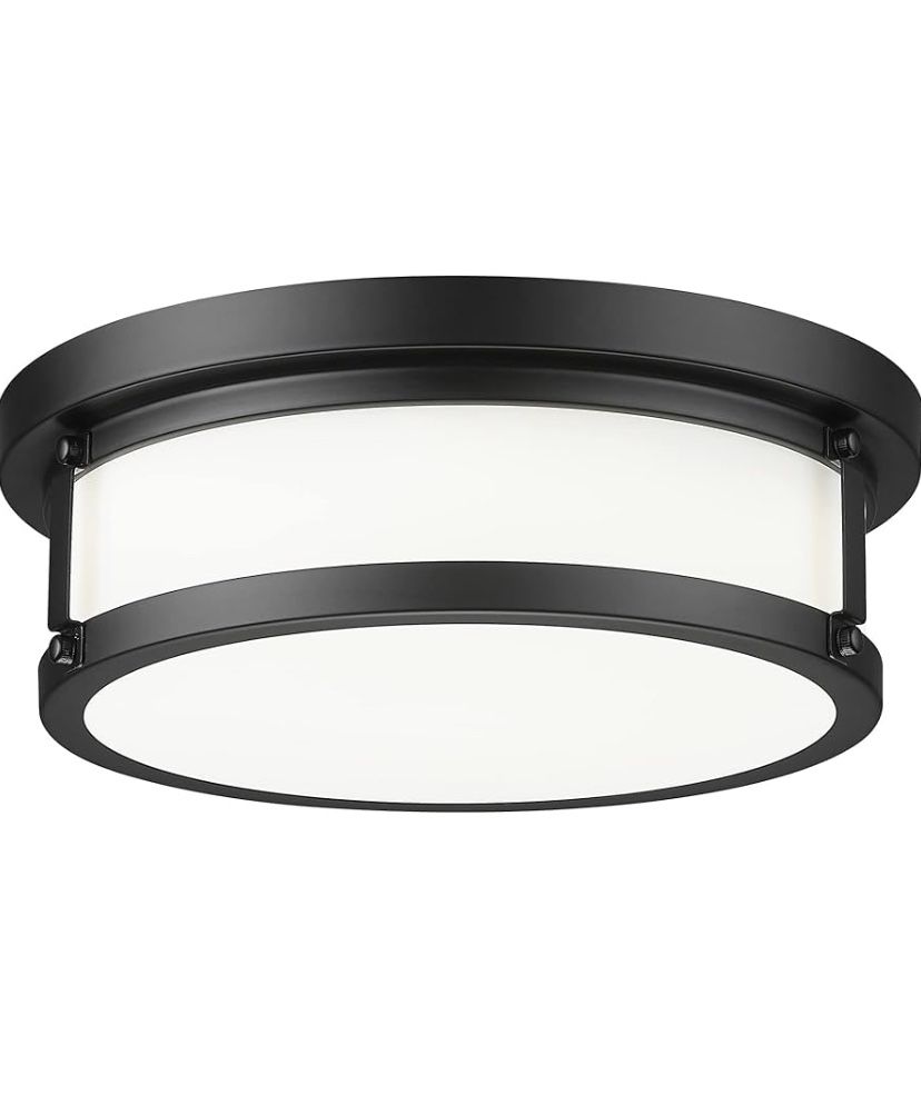 LED Ceiling Light, 12 Inch Black Flush Mount Ceiling Light Fixture, 3000K/4000K/6000K Adjustbale
