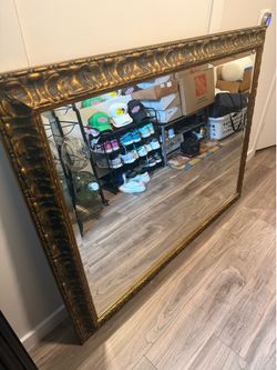 Vintage Gold Ornate Wall Mirror 46x60 - Heavy Solid Frame