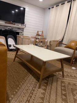Mid-Century Modern Coffee Table with Shelf