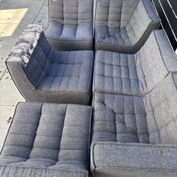 By Jacques Deneef for ethnicraft  N701 round corner modular sofa graphite