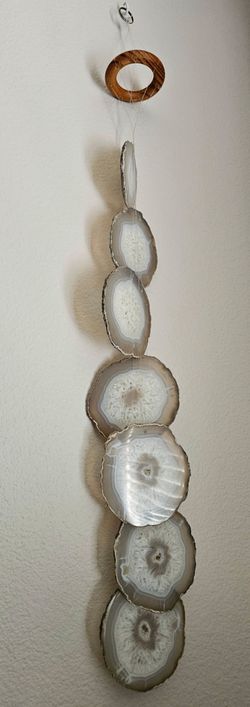 Agate Slice Wall Hanging with Wood Ring