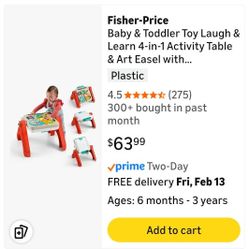 Fisher-Price Laugh & Learn 4-in-1 Activity Table & Easel