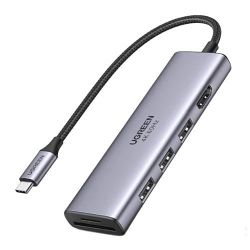 UGreen USB C 6-in-1 Multiport Adapter Hub Up to 3840 x 2160 Resolution; HDMI