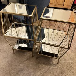 Mirror Side Table Set 