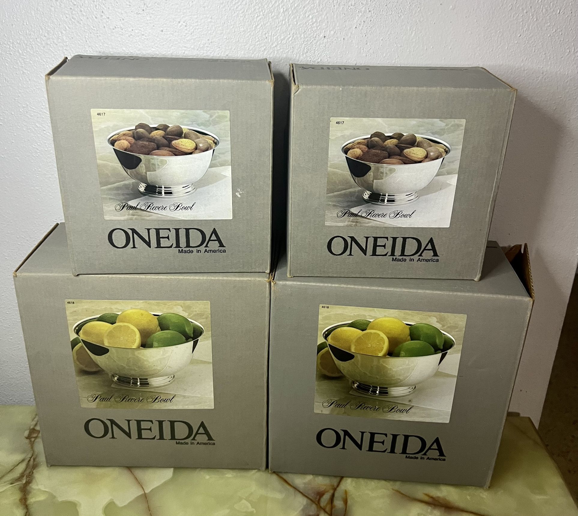 Vtg. ONEIDA Paul Revere Silverplate Serving 4 Bowls