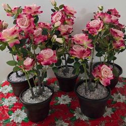 *** NEW LOW PRICE *** Faux Peony Rose Tree with Mixed Pink / Translucent Stones @ Lasting Creations