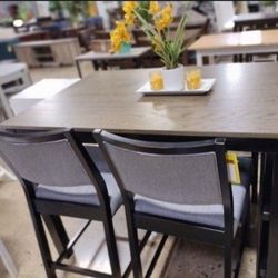 High Top Dining Set With 2 Chairs And A Bench (New)