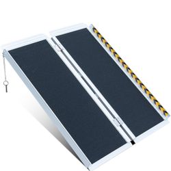 Portable Wheelchair ramp 3FT,No-Slip Aluminum Folding Handicap Ramp 800lbs Weight capacaity,Wheel Chair ramp for Home Steps,Stairs,car