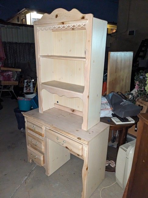 french style desk and hutch solid wood great cond. study work office home drawers organize
