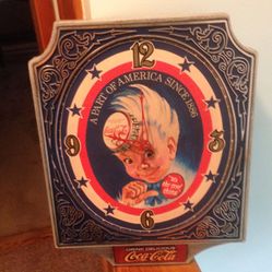 Vintage Coca Cola Sprite Boy Wall hanging Clock 1974