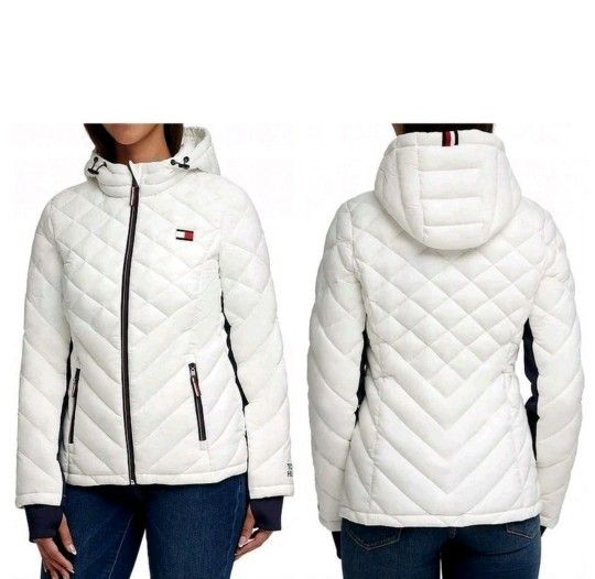 Tommy Hilfiger Women's Puffer. Jacket White