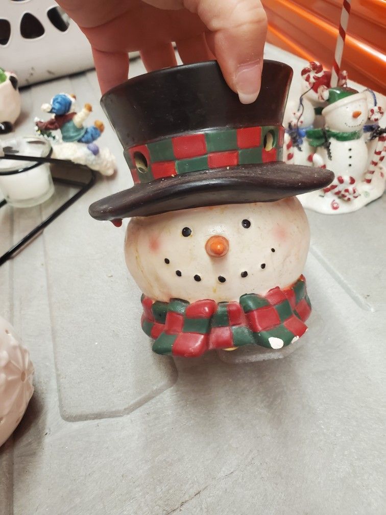 YANKEE CANDLE SNOWMAN TART WARMER!