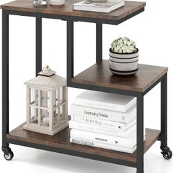 Giantex 3-Tier Side Table with Wheels, G-Shaped For Sale $18.00 50%+ OFF Retail $37.99 NEW IN BOX