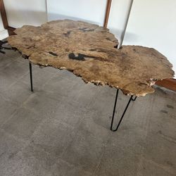 Live Edge Coffee Table With Hairpin Legs