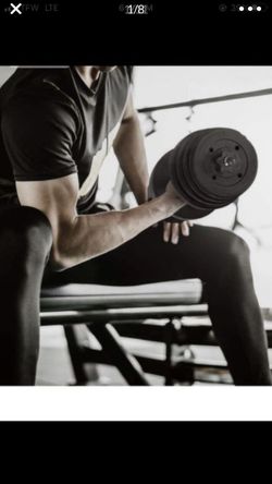 New Sealed Box 20 lb Adjustable Vinyl for each Arm Dumbbell Adjustable to add up to 40 lb on one dumbbell , Start Building Biceps