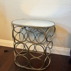 Gold Mirrored Accent Table 