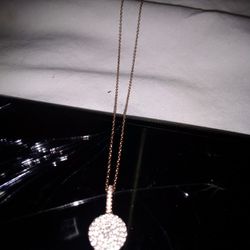 Sterling Silver Gold Plated Necklace And Pendant 