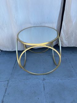 Golden Mirror Side Table In Good Condition $30 Firm On Price