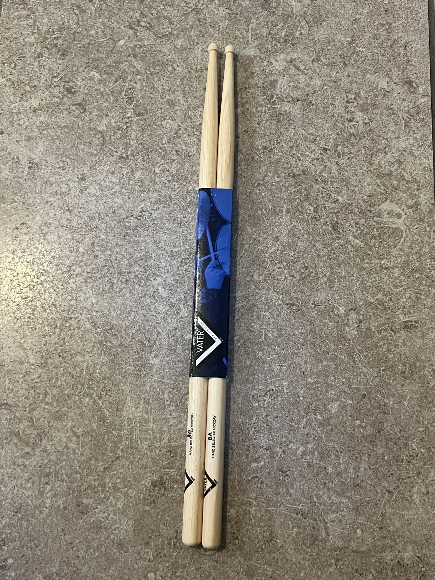 NEW Vater 8A Hand Selected Hickory & Maple Wood Tip Drum Sticks - 1 Pair