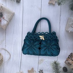 Handmade crochet handbag/Hand woven purse/Shoulder bag Christmas Gift