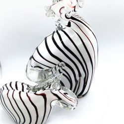 Vintage Italian Crystal Zebra Set