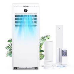 New 8,000 BTU Portable Air Conditioner, AC Unit Cools 350 SQFT, Dehumidifier, Fan